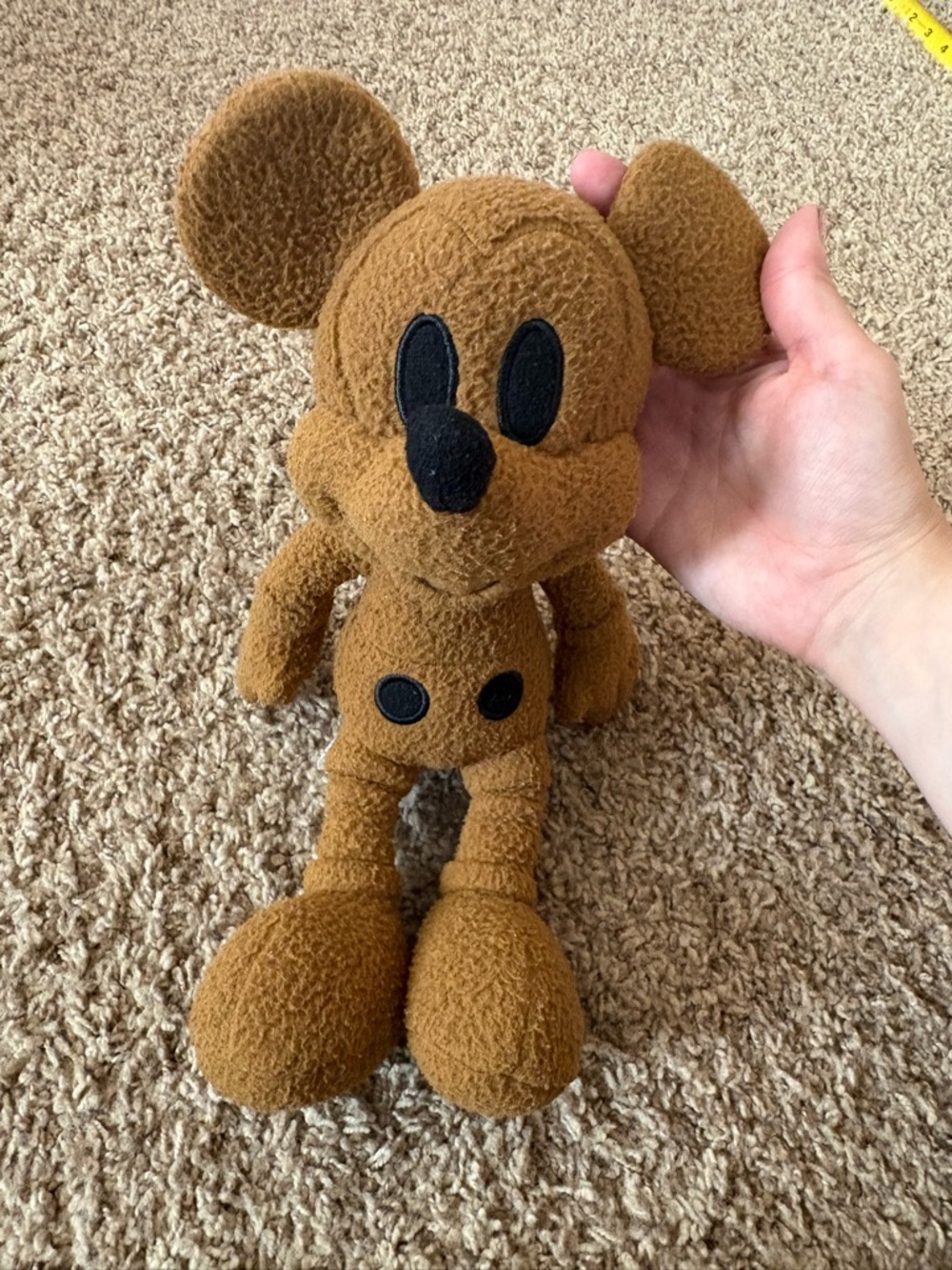 Brown Plush Mickey Mouse Stuffed Toy - Soft Kids Plush